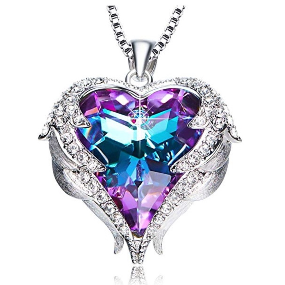 Heart of Ocean Pendant Necklace Swarovski Crystals